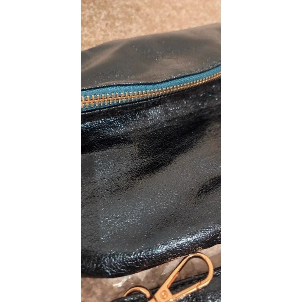 Dark green metallic crossbody bag